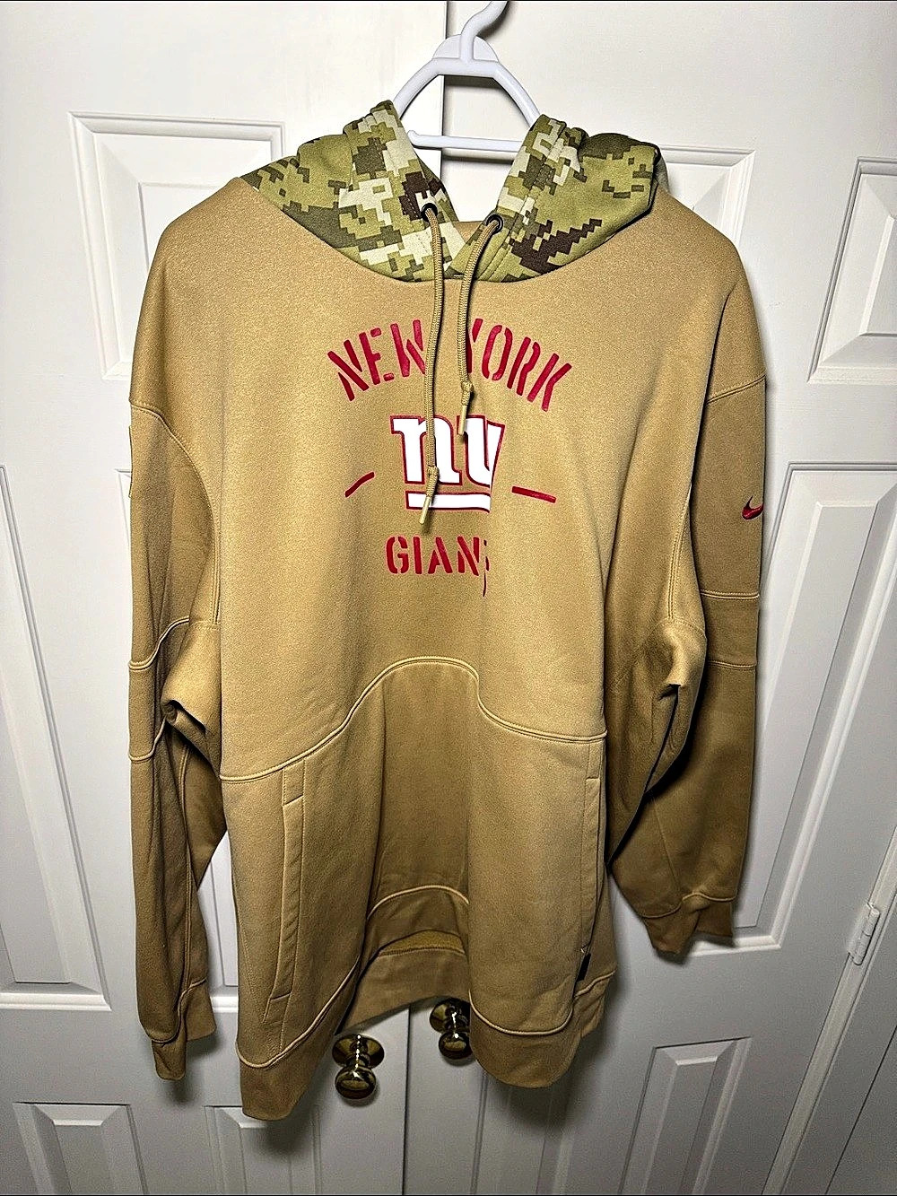 Mens Nike 2019 On Field Solute to Service Khaki Camo Hoodie